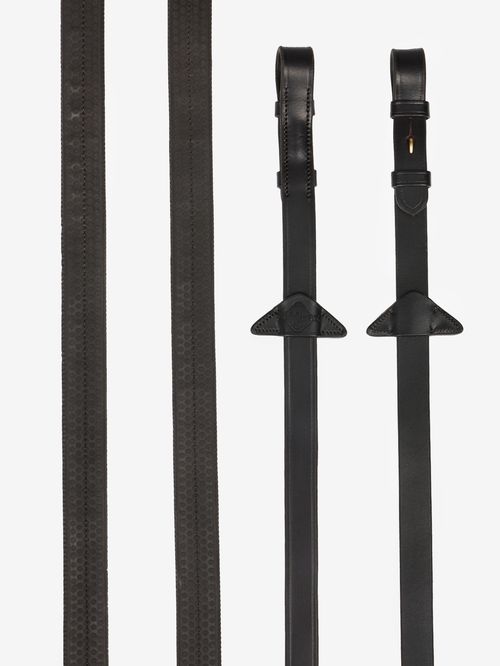 LeMieux Rubber Reins - Brown/Brass