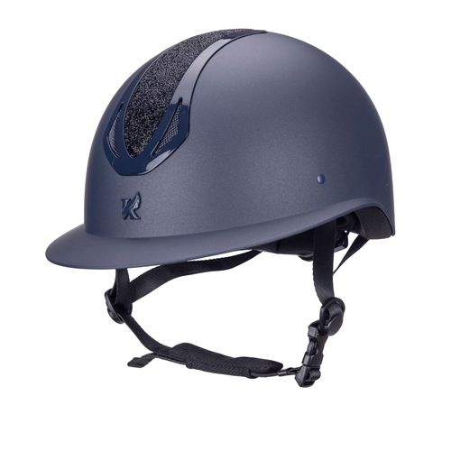 Shires Karben Sonic Alessa Wide Brim Crystal Finish Helmet - Navy