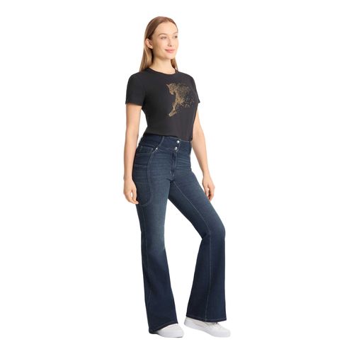 Horze Women's Eleanor Western Boot Cut Jeans - Dark Denim