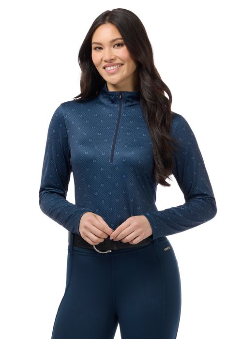 Kerrits Women's In The Zone Coolcore Long Sleeve Shirt - Nightfall Lucky Dots