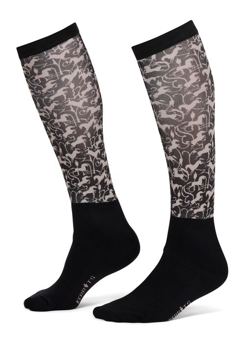 Kerrits Women's Dual Zone Boot Socks - Black Wrought Iron Horses
