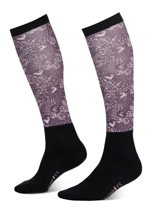 Kerrits Kids' Dual Zone Boot Socks - Elderberry Fantasy Fillies
