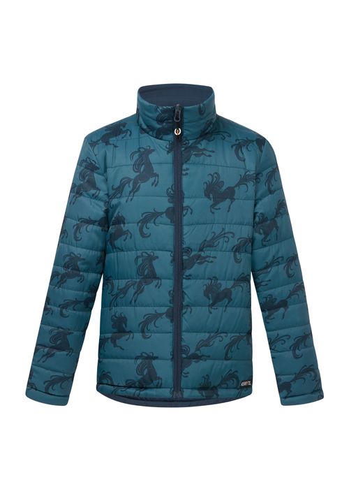 Kerrits Kids' Pony Parade Reversible Quilted Jacket - Nightfall/Jasper Horse