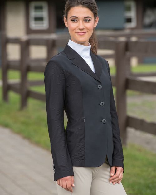 OVERSTOCK: RJ Classics Women's Harmony Mesh Show Coat - 2 Regular - Black