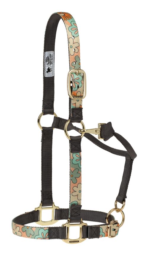 OUTLET: Weaver Patterned Adjustable Halter - Small Horse - Retro Flower