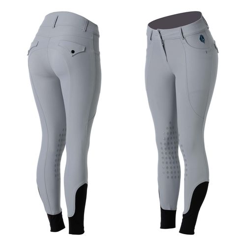 OUTLET: Equinavia Women's Annika Womens Silicone Knee Patch Breeches - 34 - Ultimate Grey