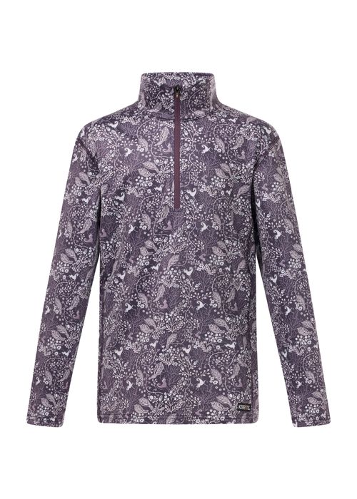 Kerrits Kids' Traverse Quarter Zip Fleece Tech Top - Elderberry Fantasy Fillies