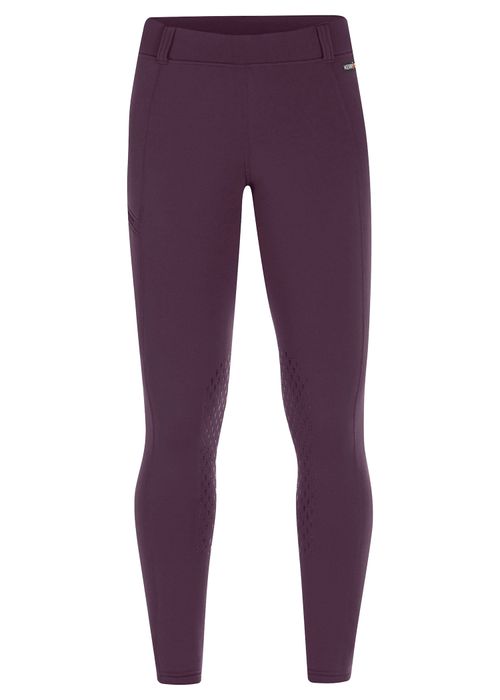 Kerrits Kids' Power Stretch Knee Patch Pocket Tights - Elderberry